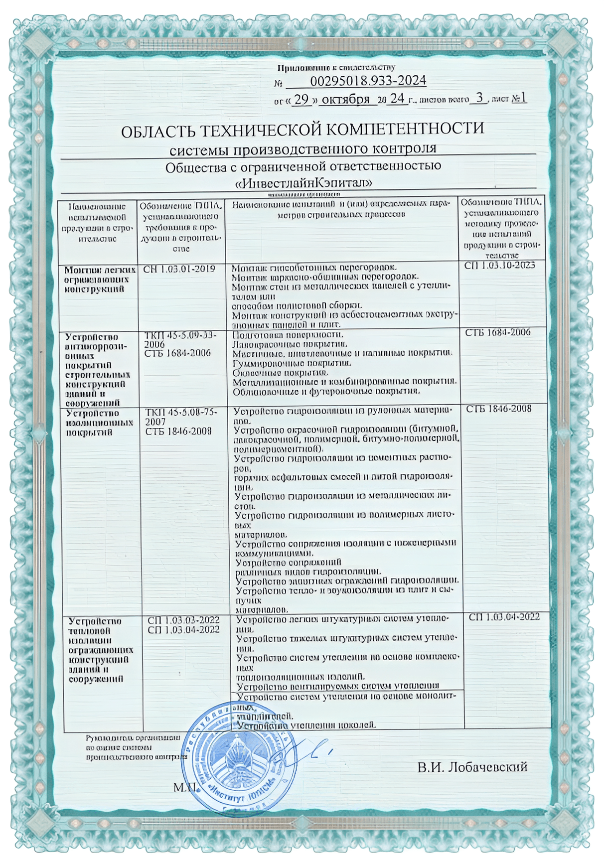 Область тех. компетенции
